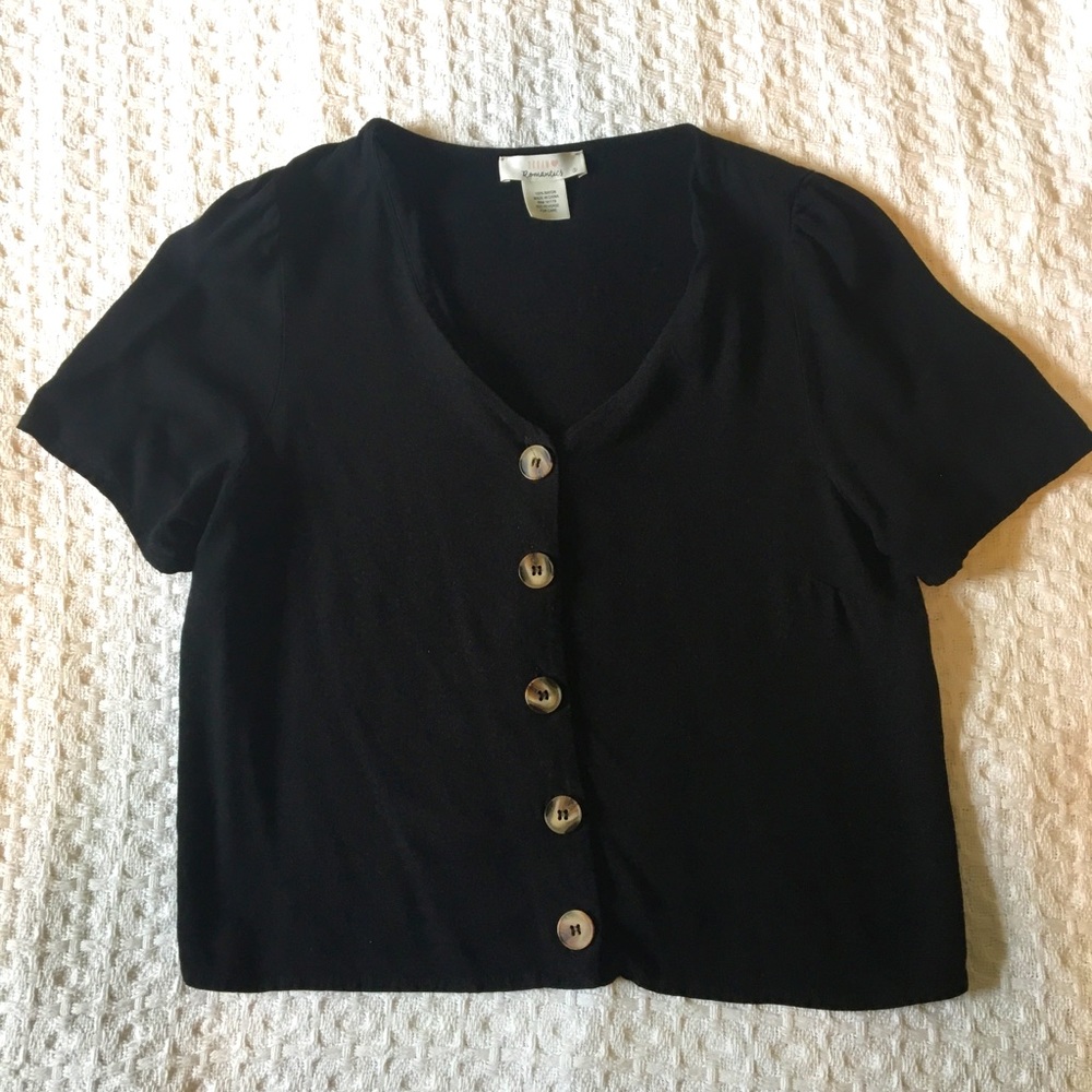 Black Button Down T-shirt
